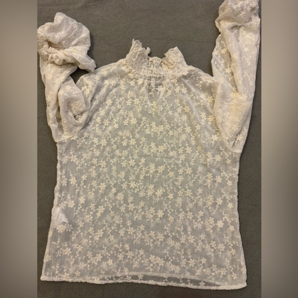 MNG Suit Sheer Cream Top 2